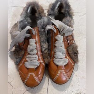 Dior fur & suede sneakers